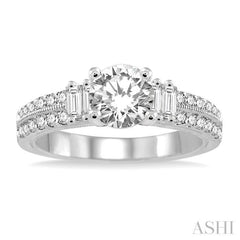 Round Shape Semi-Mount Diamond Engagement Ring