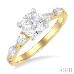 Round Shape Semi-Mount Diamond Engagement Ring