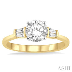 Round Shape Semi-Mount Diamond Engagement Ring