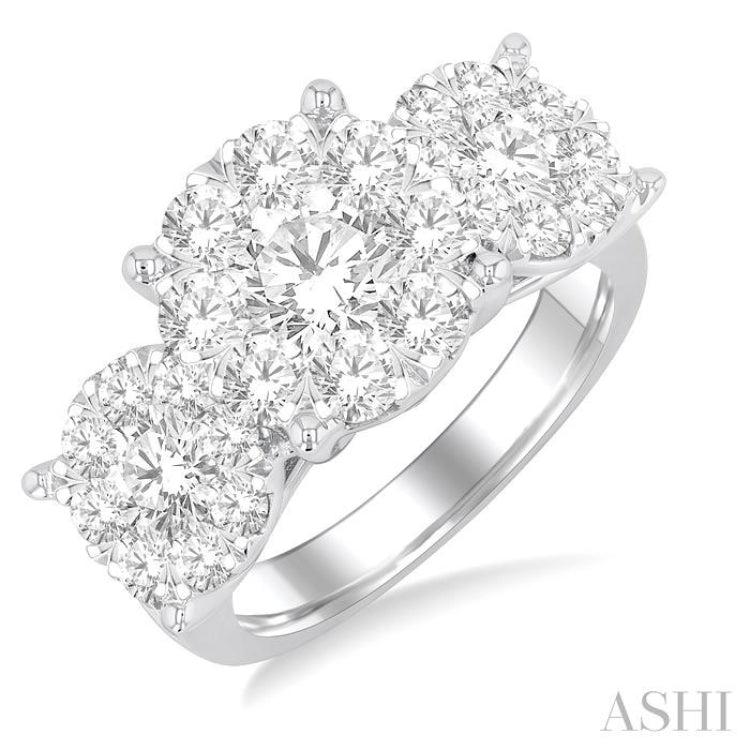 Round Shape Past Present & Future Lovebright Essential Diamond Ring