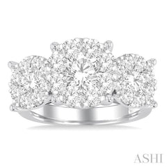 Round Shape Past Present & Future Lovebright Essential Diamond Ring