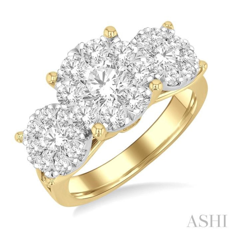 Round Shape Past Present & Future Lovebright Essential Diamond Ring