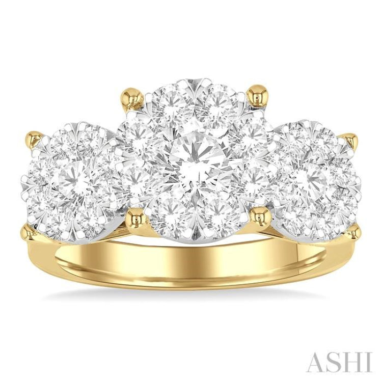 Round Shape Past Present & Future Lovebright Essential Diamond Ring