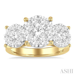 Round Shape Past Present & Future Lovebright Essential Diamond Ring