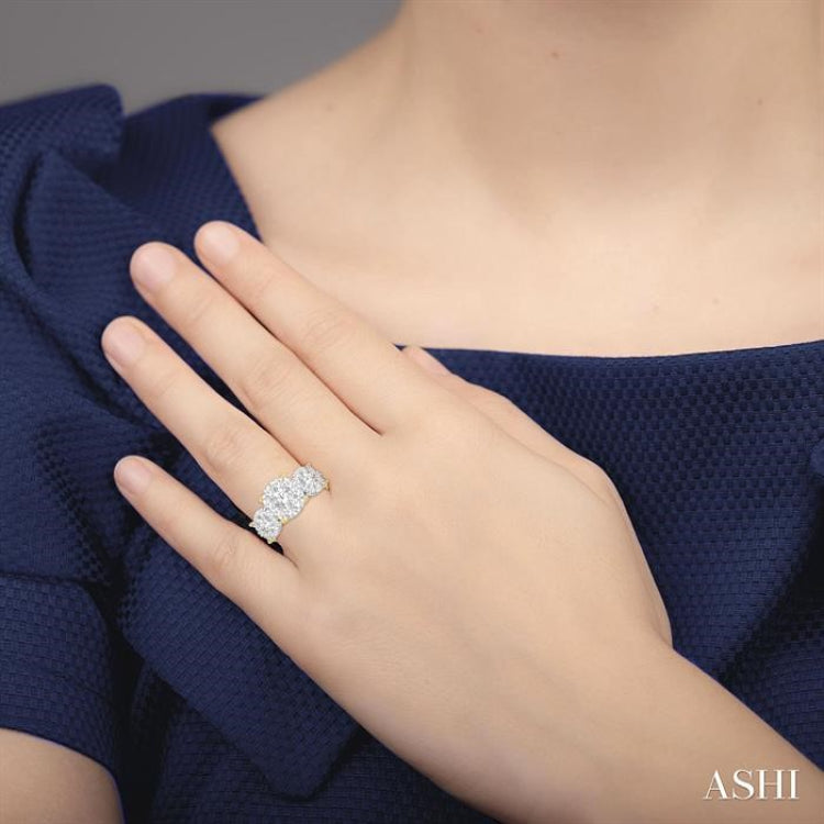 Round Shape Past Present & Future Lovebright Essential Diamond Ring