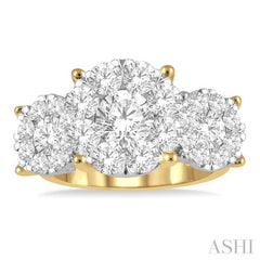 Round Shape Past Present & Future Lovebright Essential Diamond Engagement Ring