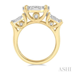 Round Shape Past Present & Future Lovebright Essential Diamond Engagement Ring