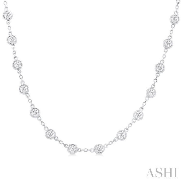 Bezel Set Diamond Station Necklace