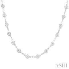 Bezel Set Diamond Station Necklace