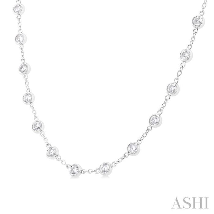 Bezel Set Diamond Station Necklace