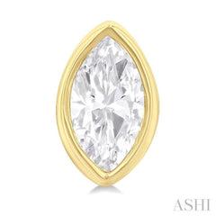 1/5 ctw Petite Bezel Set Marquise Cut Diamond Fashion Stud Earring in 10K Yellow Gold