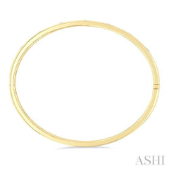 3/8 Ctw Flush Bezel Set Diamond Fashion Bangle in 14K Yellow Gold