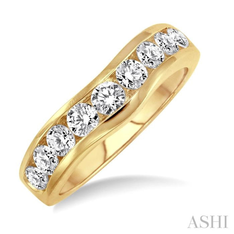 1 ctw Round Cut Diamond Matching Wedding Band in 14K Yellow Gold