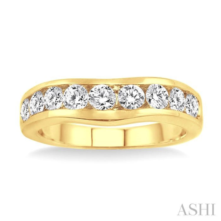 1 ctw Round Cut Diamond Matching Wedding Band in 14K Yellow Gold