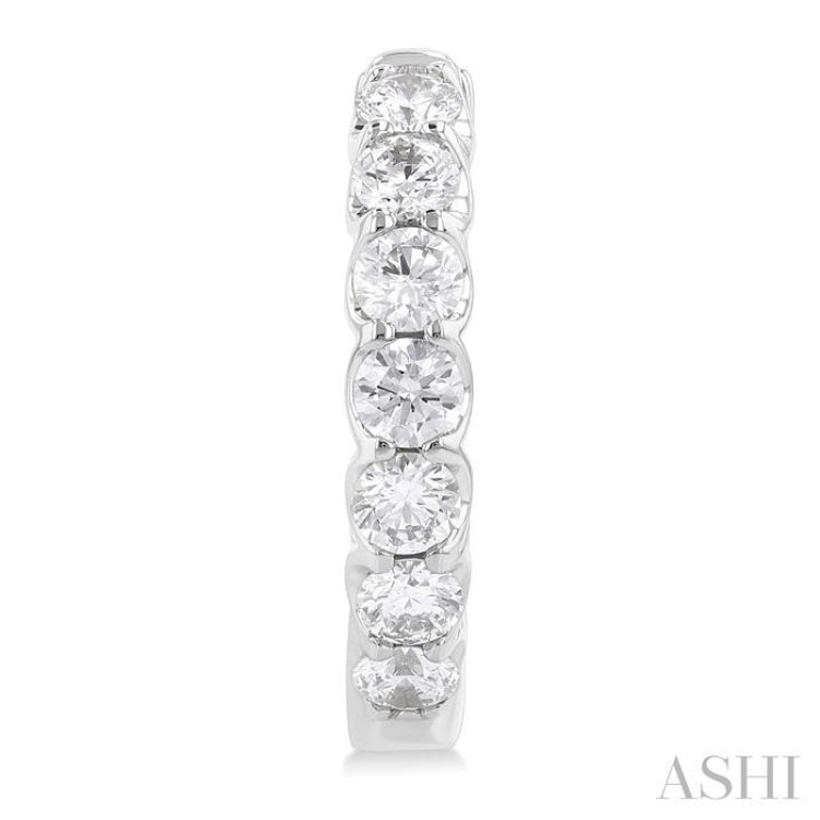 2 Ctw Inside-Out Embellished Round Cut Diamond Hoop Earrings in 14K White Gold