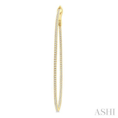 1 Ctw Inside & Outside Round Cut Diamond Hoop Earrings in 14K Yellow Gold