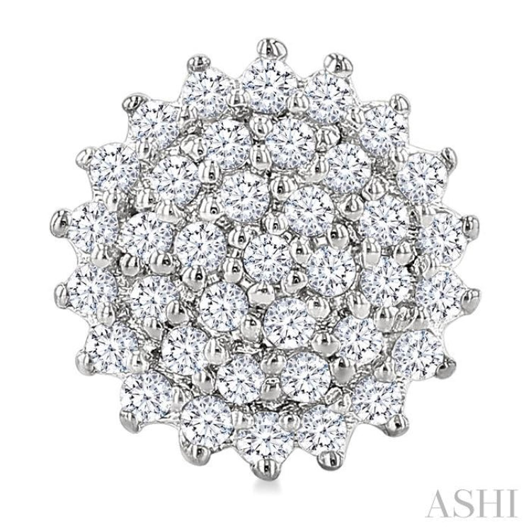 1/5 Ctw Petite Round Shape Round Cut Diamond Cluster Fashion Stud Earrings in 10K White Gold