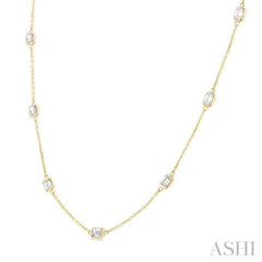 2 Ctw Emerald Cut Diamond Fashion Necklace in 14K Yellow Gold