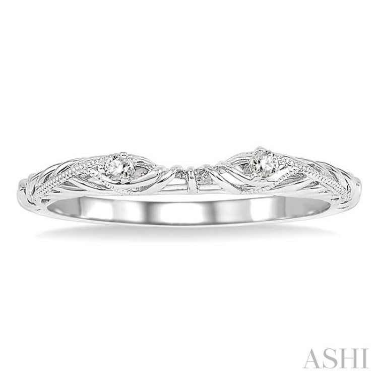 1/50 Ctw Round Cut Diamond Wedding Band in 14K White Gold