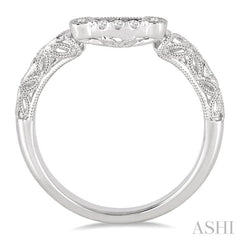 1/10 Ctw Round Cut Diamond Wedding Band in 14K White Gold