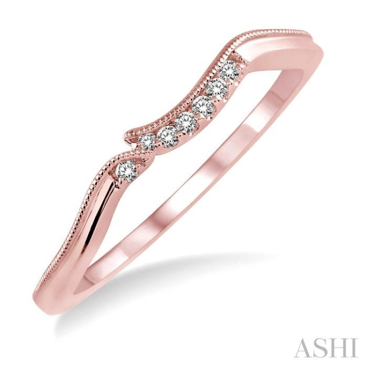 1/20 Ctw Round Cut Diamond Wedding Band in 14K Rose Gold