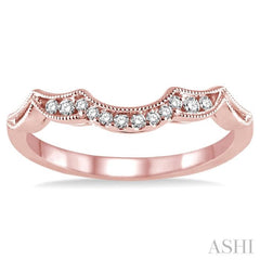 1/10 Ctw Round Cut Diamond Wedding Band in 14K Rose Gold