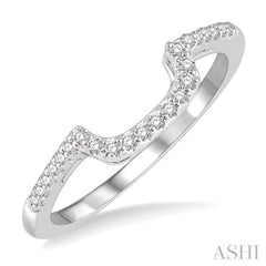 1/8 Ctw Round Cut Diamond Wedding Band in 14K White Gold