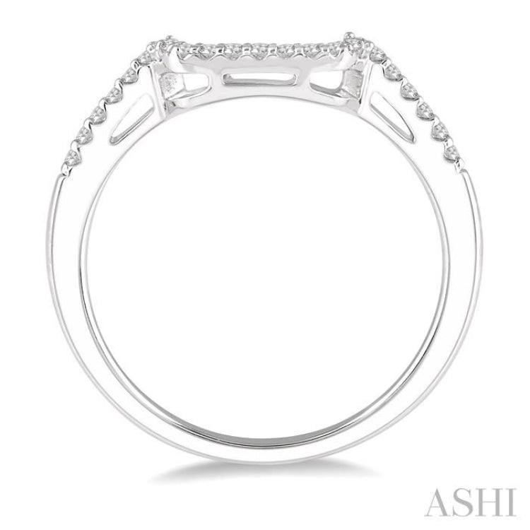 1/8 Ctw Round Cut Diamond Wedding Band in 14K White Gold