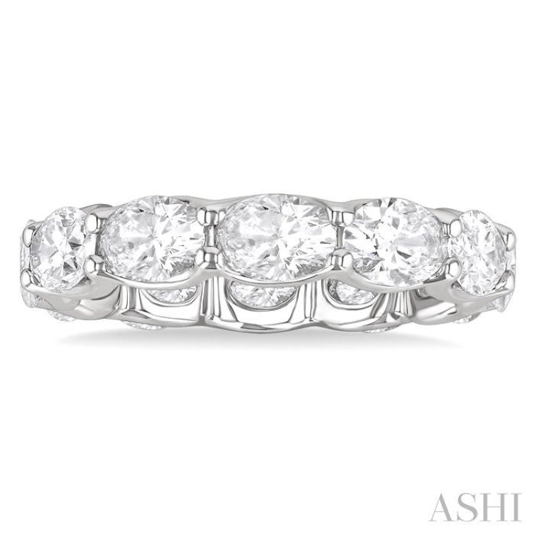 3 3/4 Ctw East-West Set Oval Cut Diamond Eternity Wedding Band in 14K White Gold