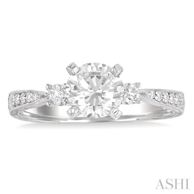 1/5 Ctw Diamond Semi-Mount Engagement Ring in 14K White Gold