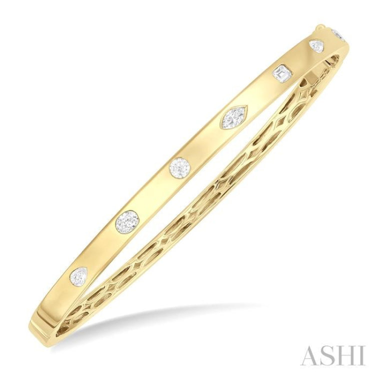 .75CTTW MIX DM BEZEL BANGLE YG 14K-G*