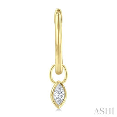 1/3 Ctw Bezel Set Marquise Cut Diamond Huggie Earrings in 14K Yellow Gold